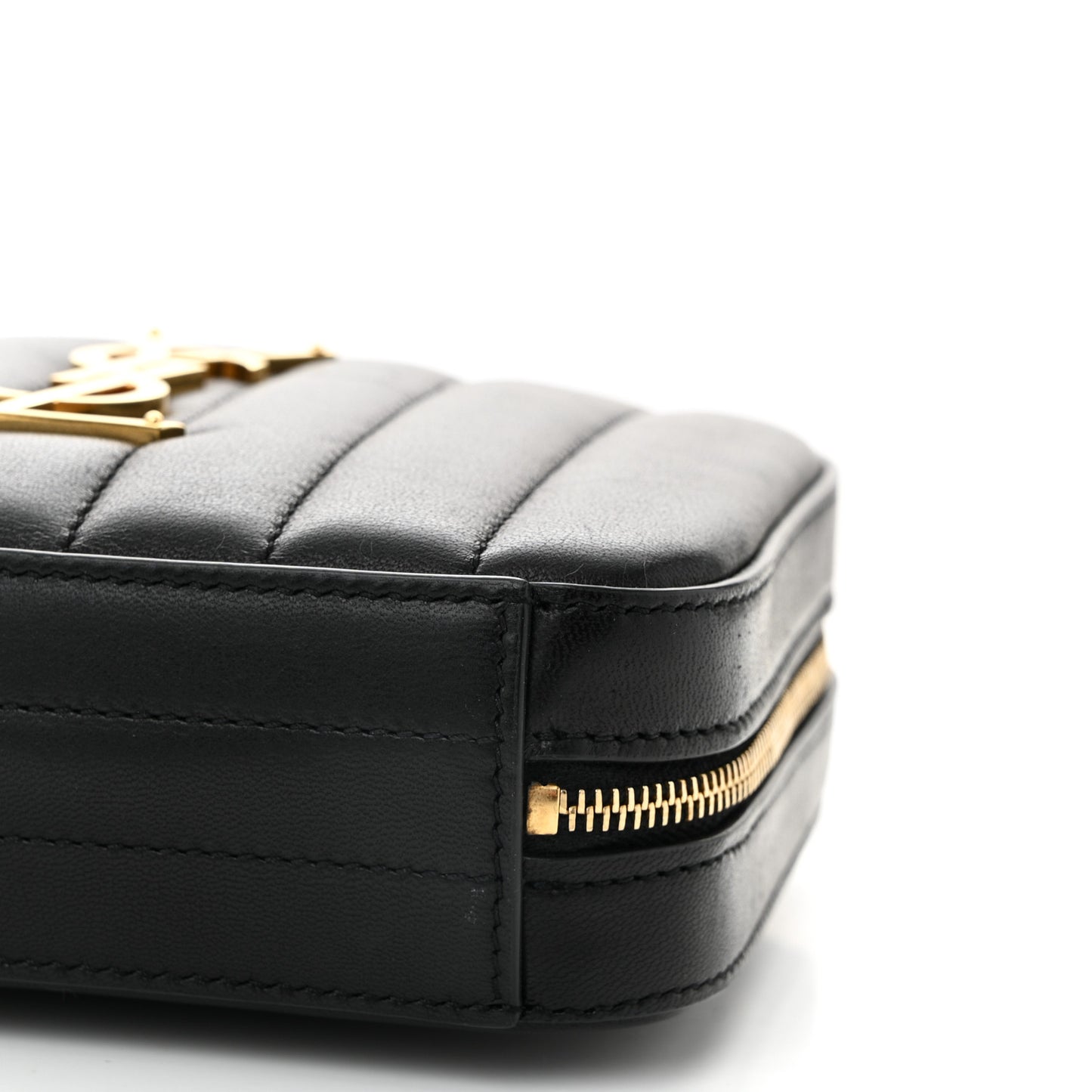 Lambskin Matelasse Vicky Monogram Belt Bag Black