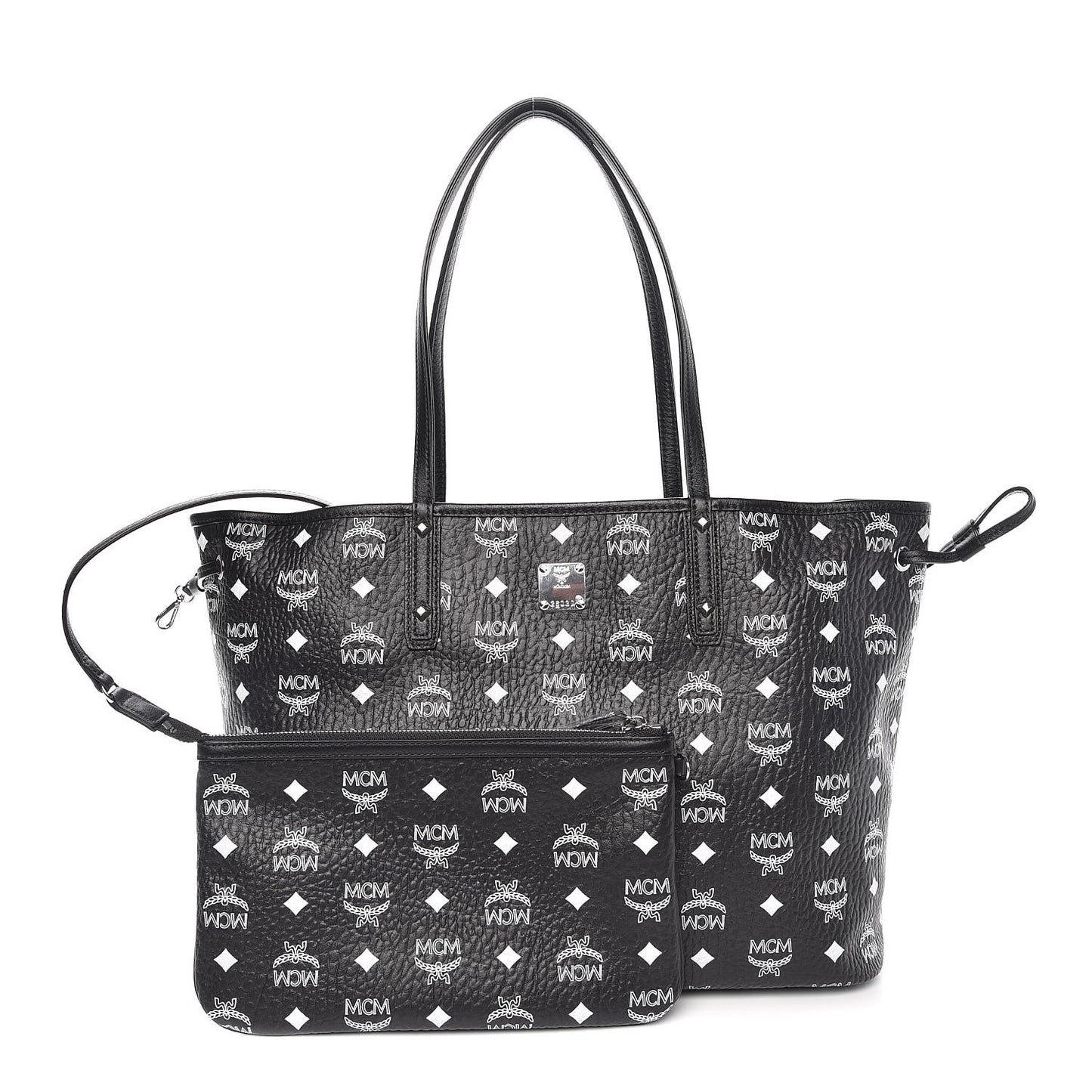 Visetos Medium Reversible Shopper Tote Black