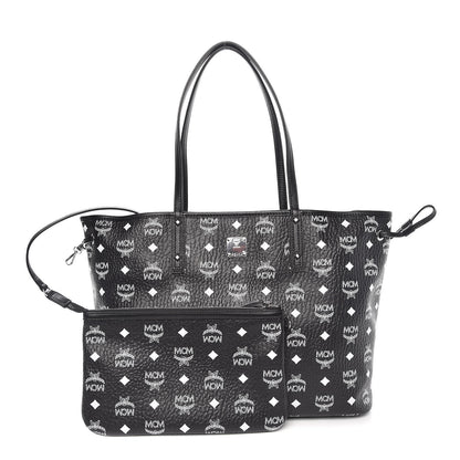 MCM Visetos Medium Reversible Shopper Tote Black 1 of 15