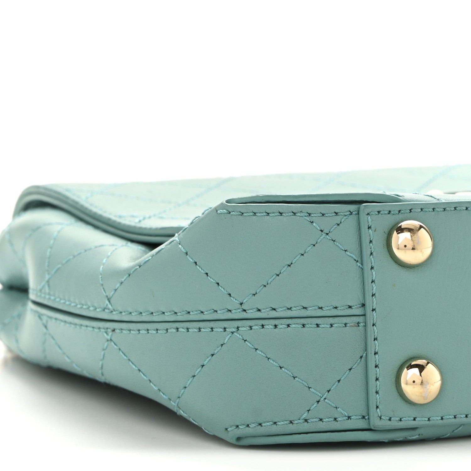 Chanel Calfskin Stitched Small Covered CC Flap Bag Green 9 of 14