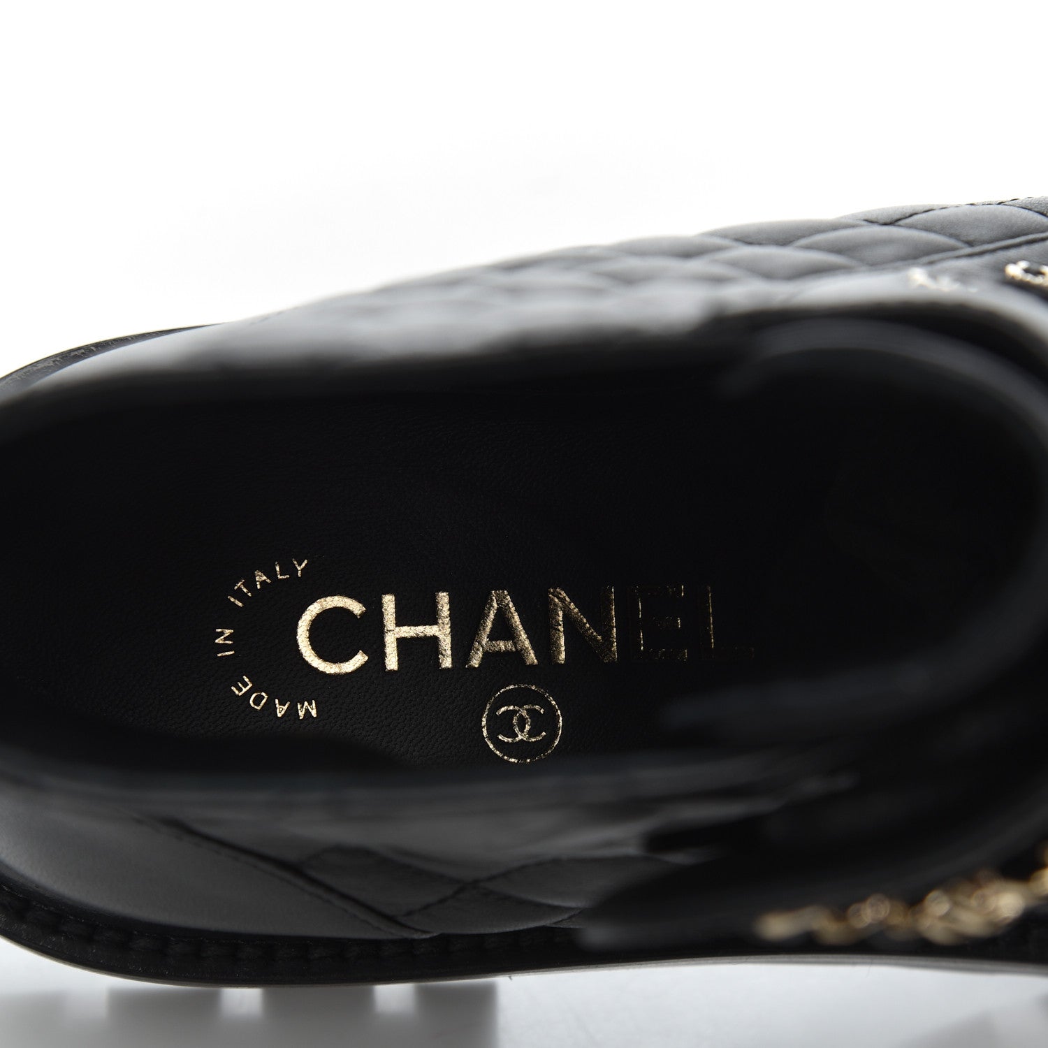 Chanel Shiny Lambskin Quilted Lace Up Combat Boots 38.5 Black 6 of 9
