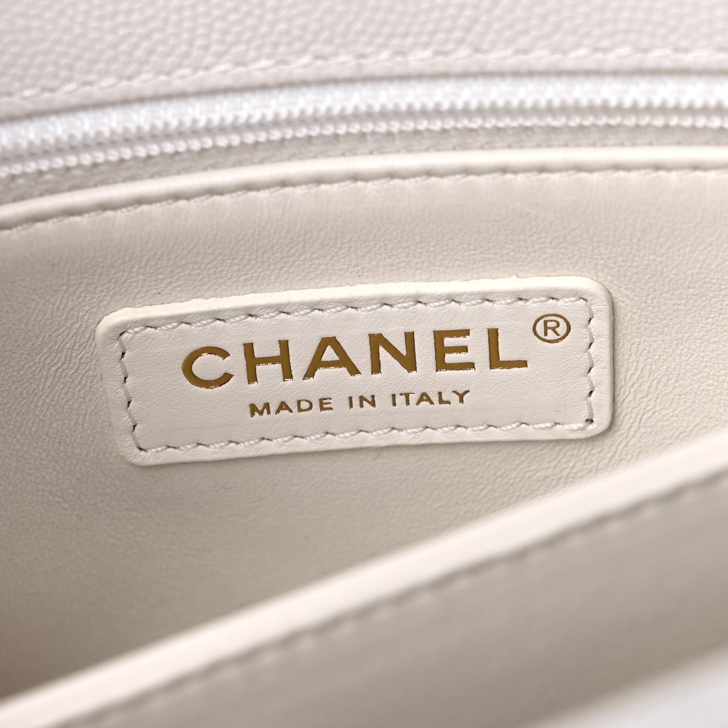 Caviar Quilted Mini Coco Handle Flap White