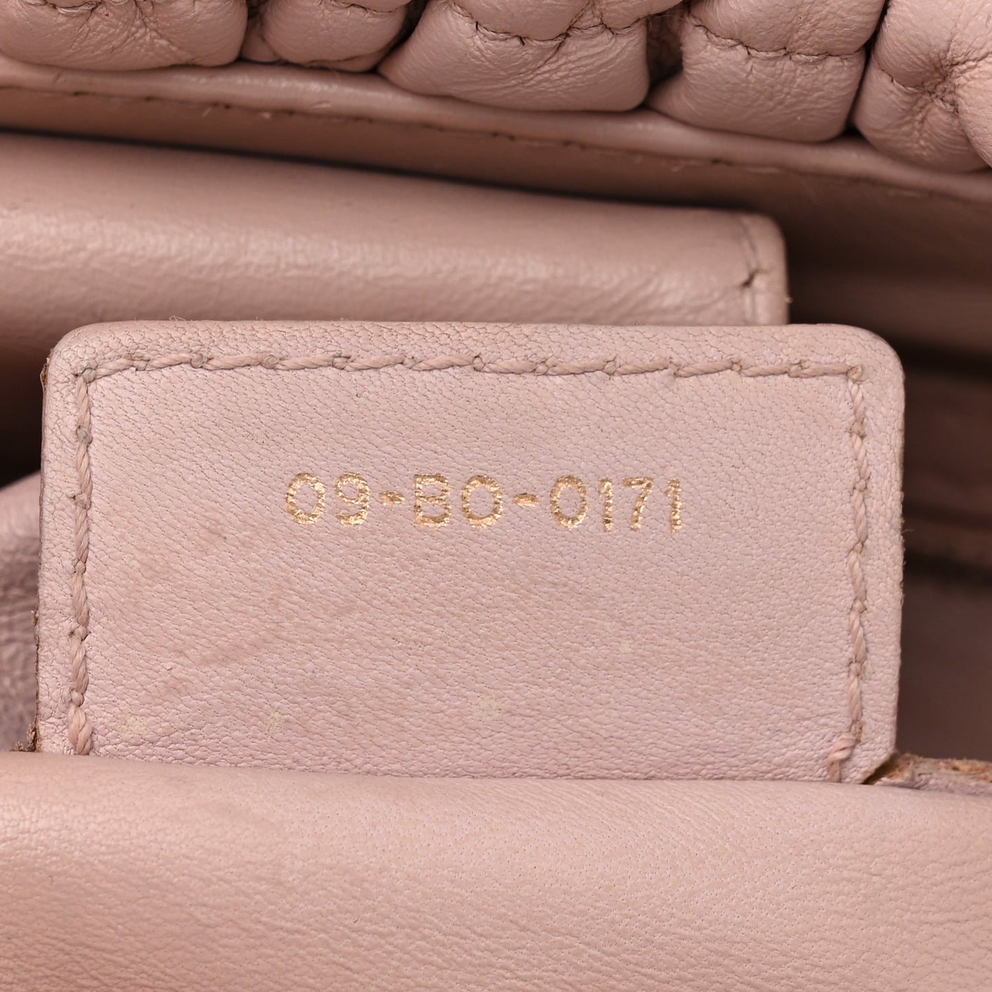 Gaufre Lambskin Cannage Delices Tote Poudre