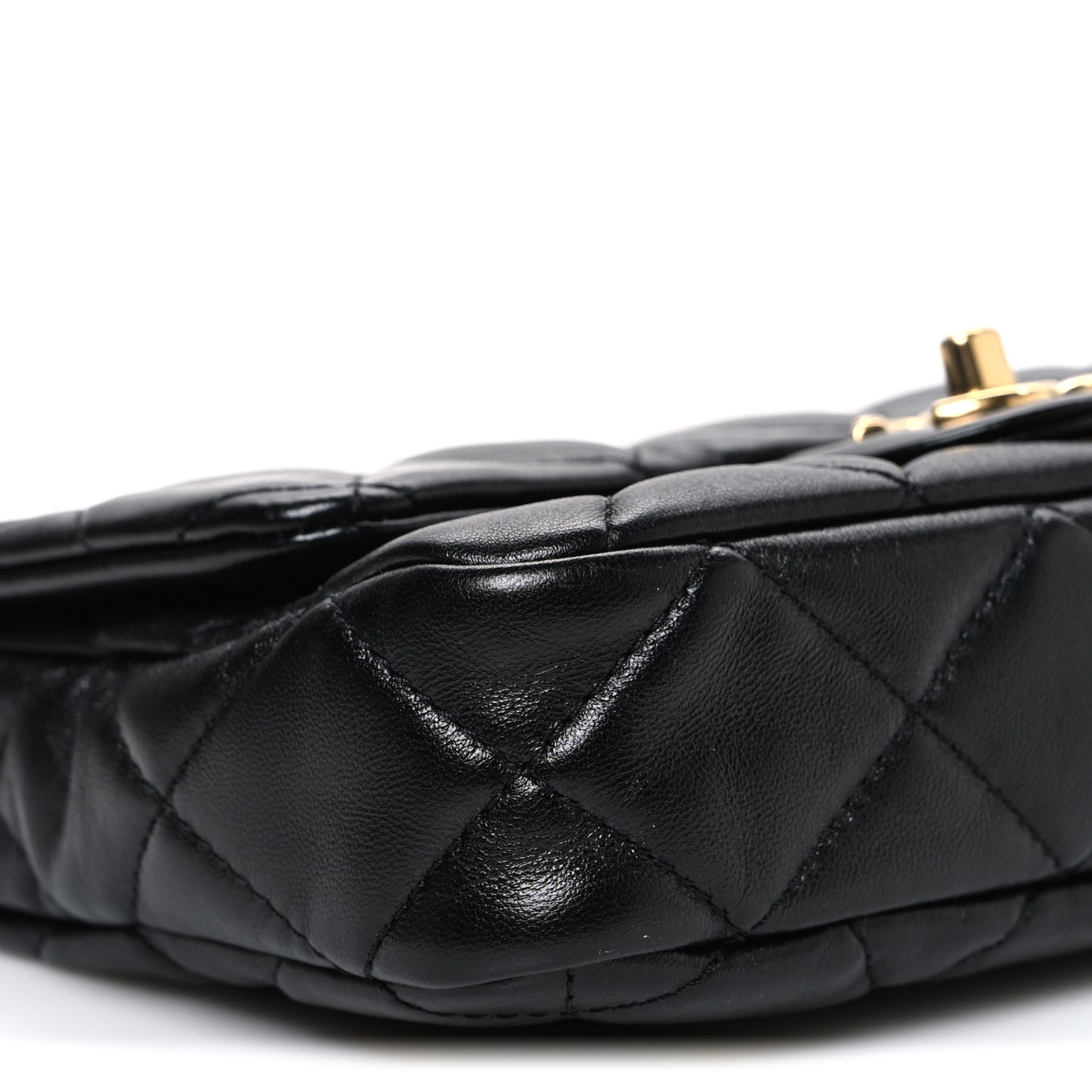 Lambskin Quilted Small Funky Town Flap Black