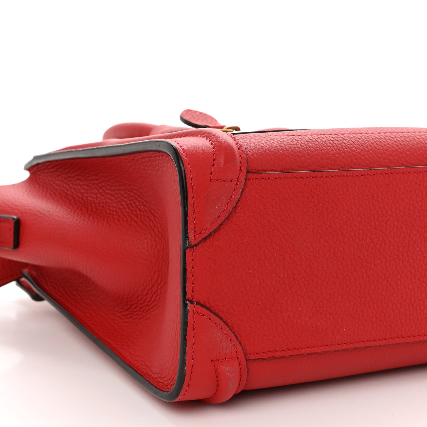 Drummed Calfskin Nano Luggage Coquelicot