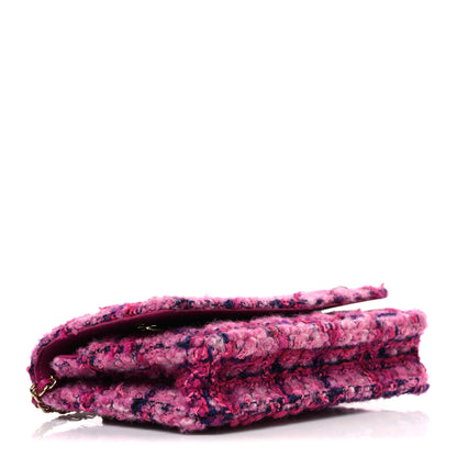 Chanel Tweed Quilted Wallet On Chain WOC Fuchsia Purple 4 of 11
