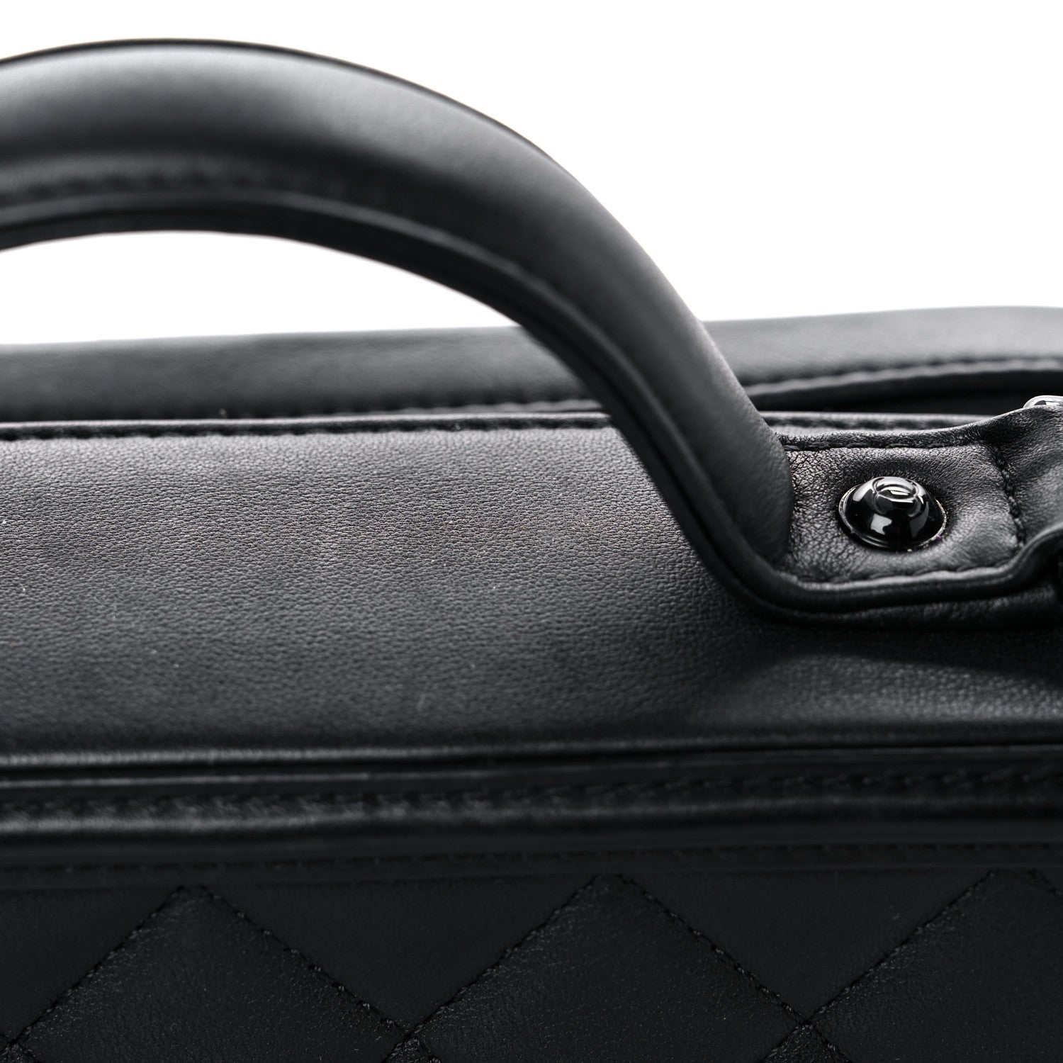 Chanel Lambskin Quilted Medium CC Filigree Vanity Case Black 20 of 22
