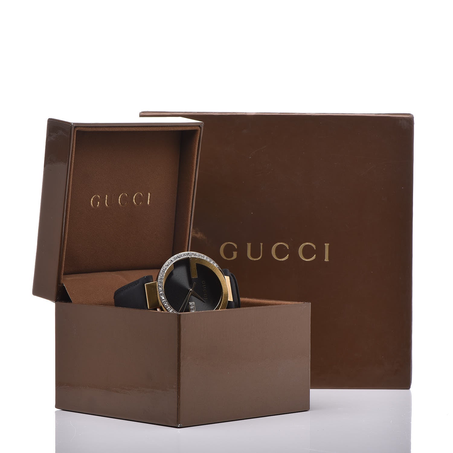 Gucci Stainless Steel Calfskin Diamond 42mm Interlocking G Latin Grammy Quartz Watch 9 of 9