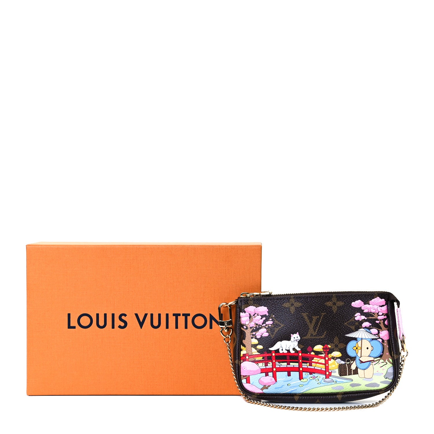 Louis Vuitton Monogram 2021 Christmas Animation Japanese Garden Mini Pochette Accessories Wisteria Pink 6 of 6