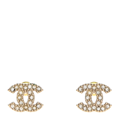 Chanel Crystal CC Earrings Gold 1 of 5