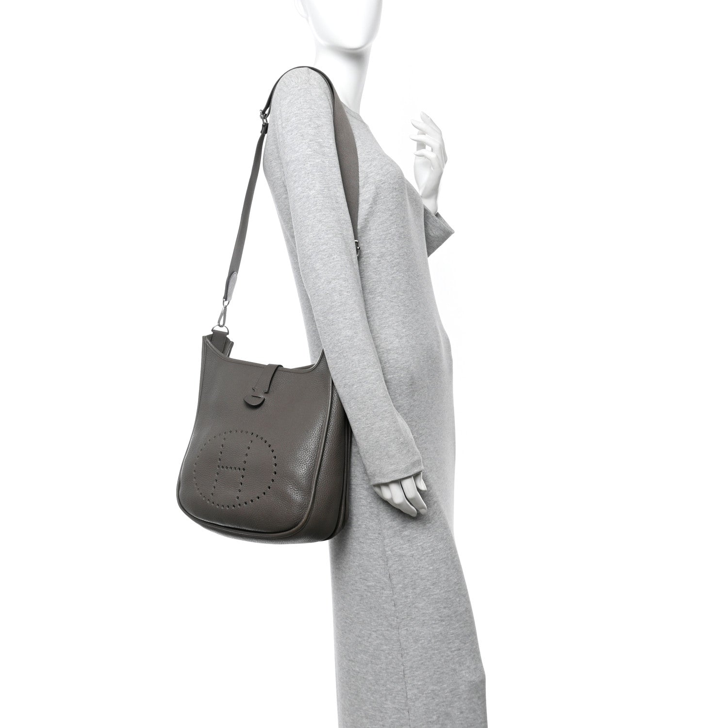 Hermes Taurillon Clemence Evelyne III GM Etain 2 of 11