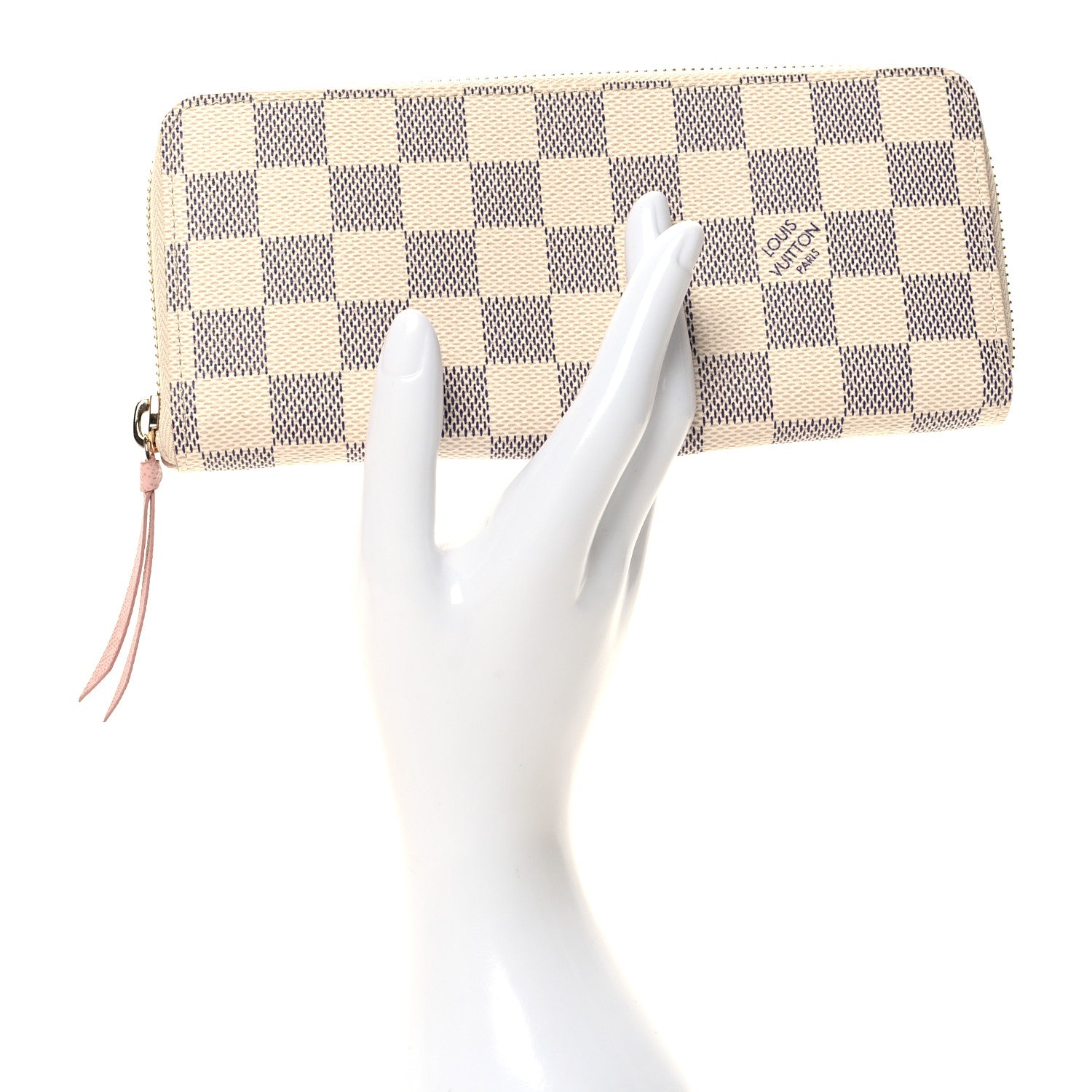 Louis Vuitton Damier Azur Clemence Wallet Rose Ballerine 2 of 7