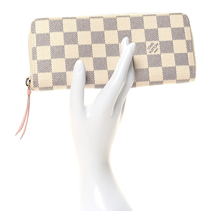 Louis Vuitton Damier Azur Clemence Wallet Rose Ballerine 2 of 7