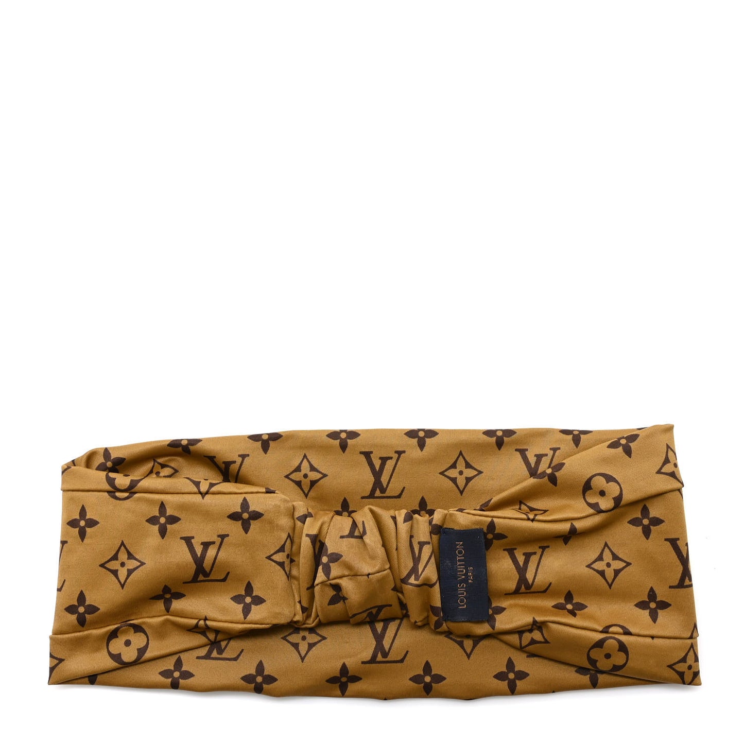 Silk Monogram Headband Brown