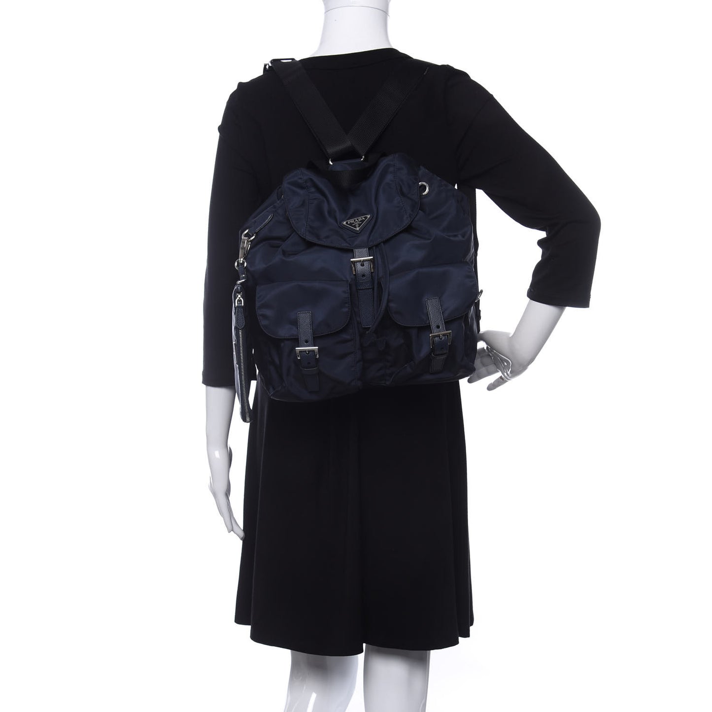 Tessuto Nylon Medium Backpack Blue Black