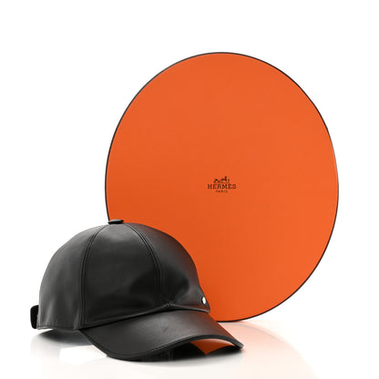 Hermes Newton Calfskin Riley Cap 59 Black 10 of 10