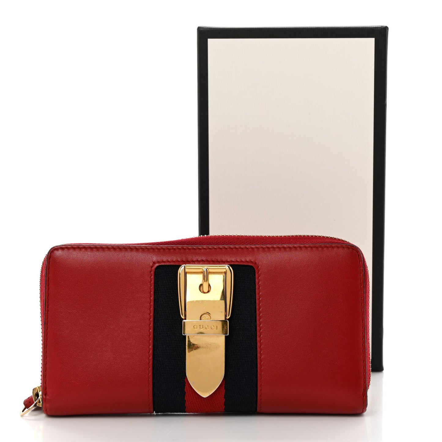 Calfskin Sylvie Zip Around Wallet Hibiscus Red
