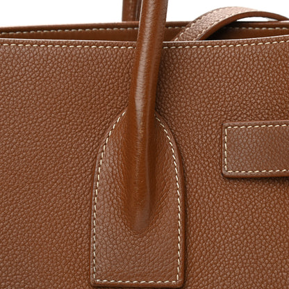 Saint Laurent Grained Calfskin Topstitch Small Sac De Jour Cognac 9 of 12