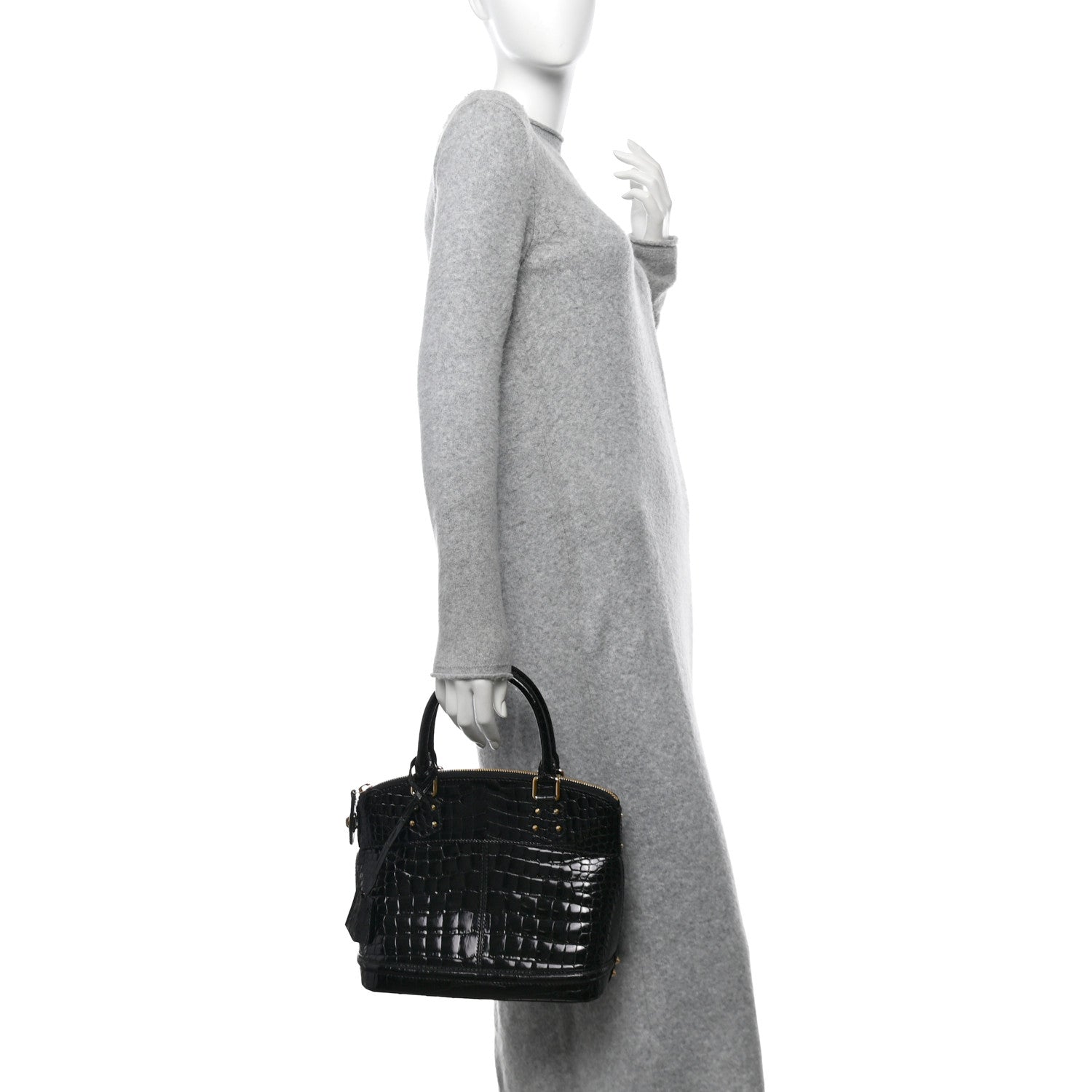 Louis Vuitton Crocodile Lockit PM Black 2 of 13
