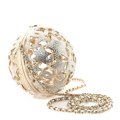 Chanel Metal Strass Crystal Sphere Minaudiere Clutch Gold 3 of 12