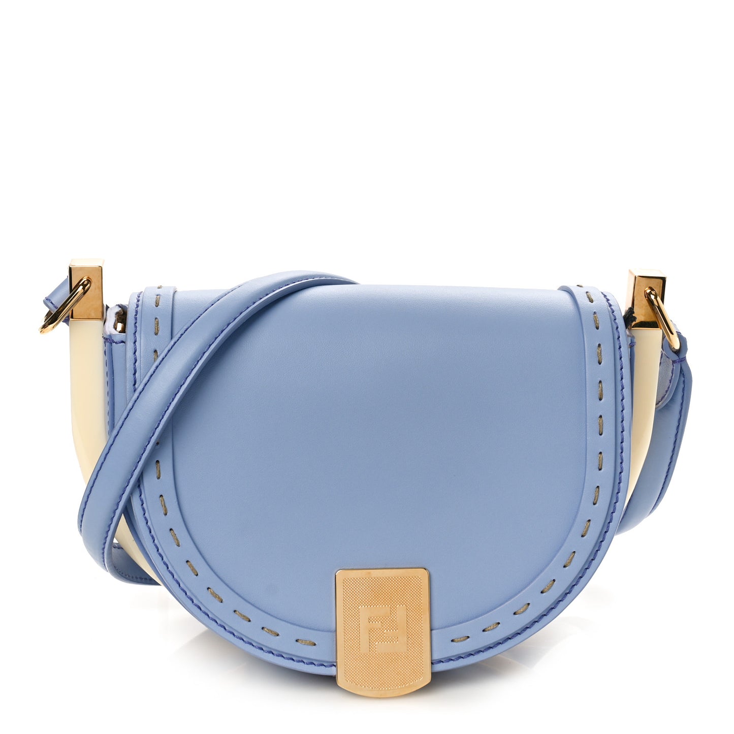 Vitello King Plexiglass Moonlight Shoulder Bag Azzurro Sky