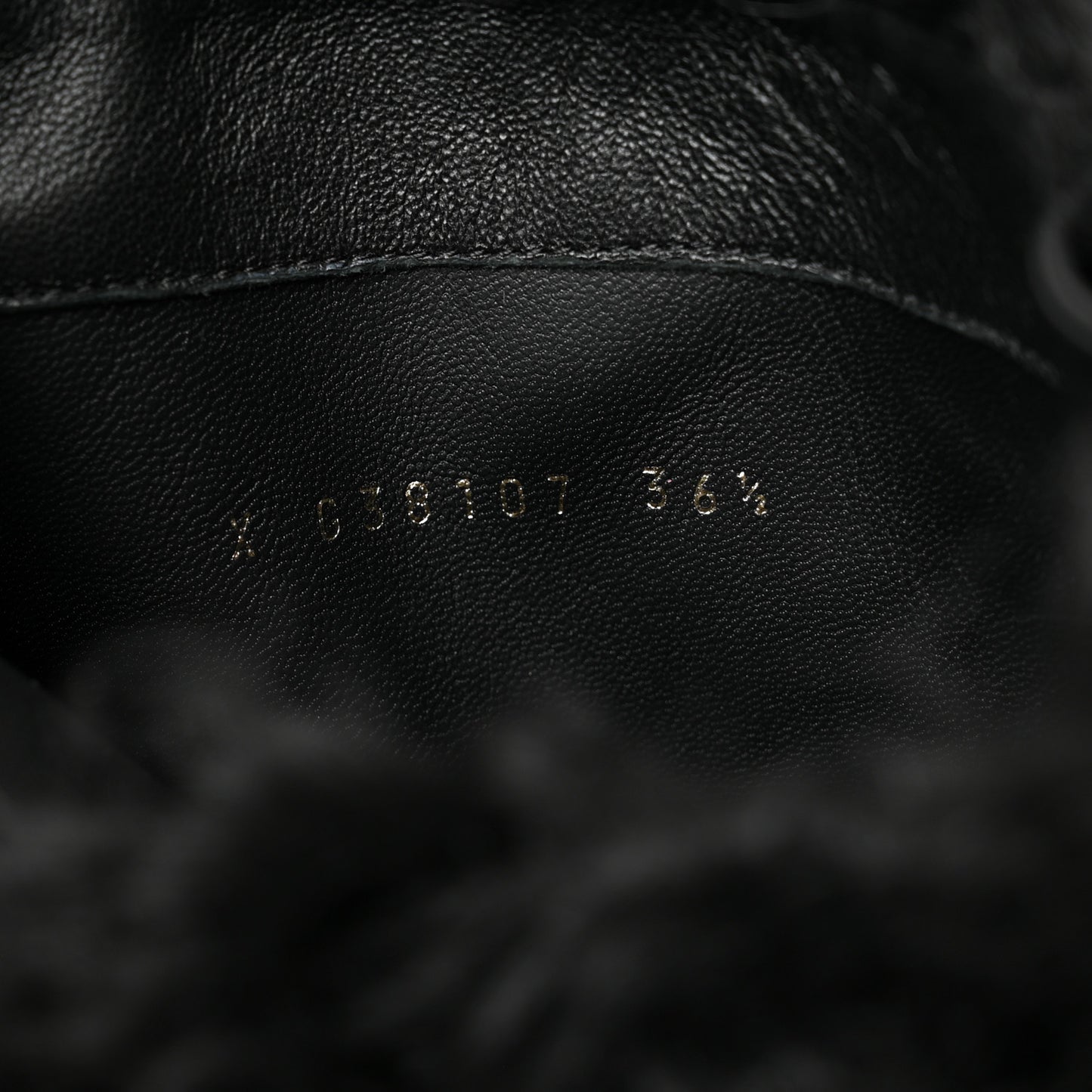 Shearling Sheepskin High Boots 36.5 Black