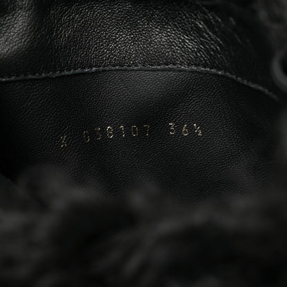 Chanel Shearling Sheepskin High Boots 36.5 Black 10 of 10