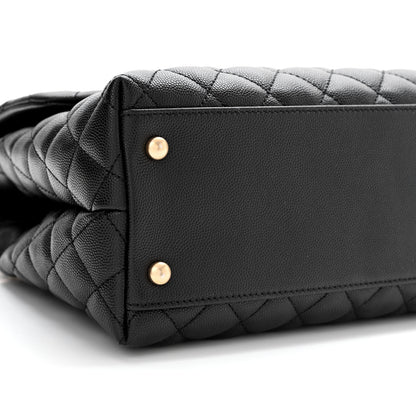 Chanel Caviar Lizard Quilted Medium Coco Handle Flap Black 8 of 10