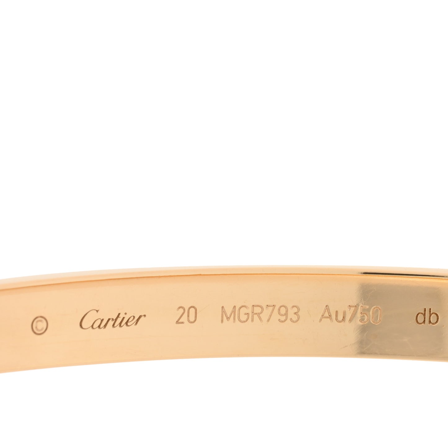 18K Yellow Gold LOVE Bracelet 20