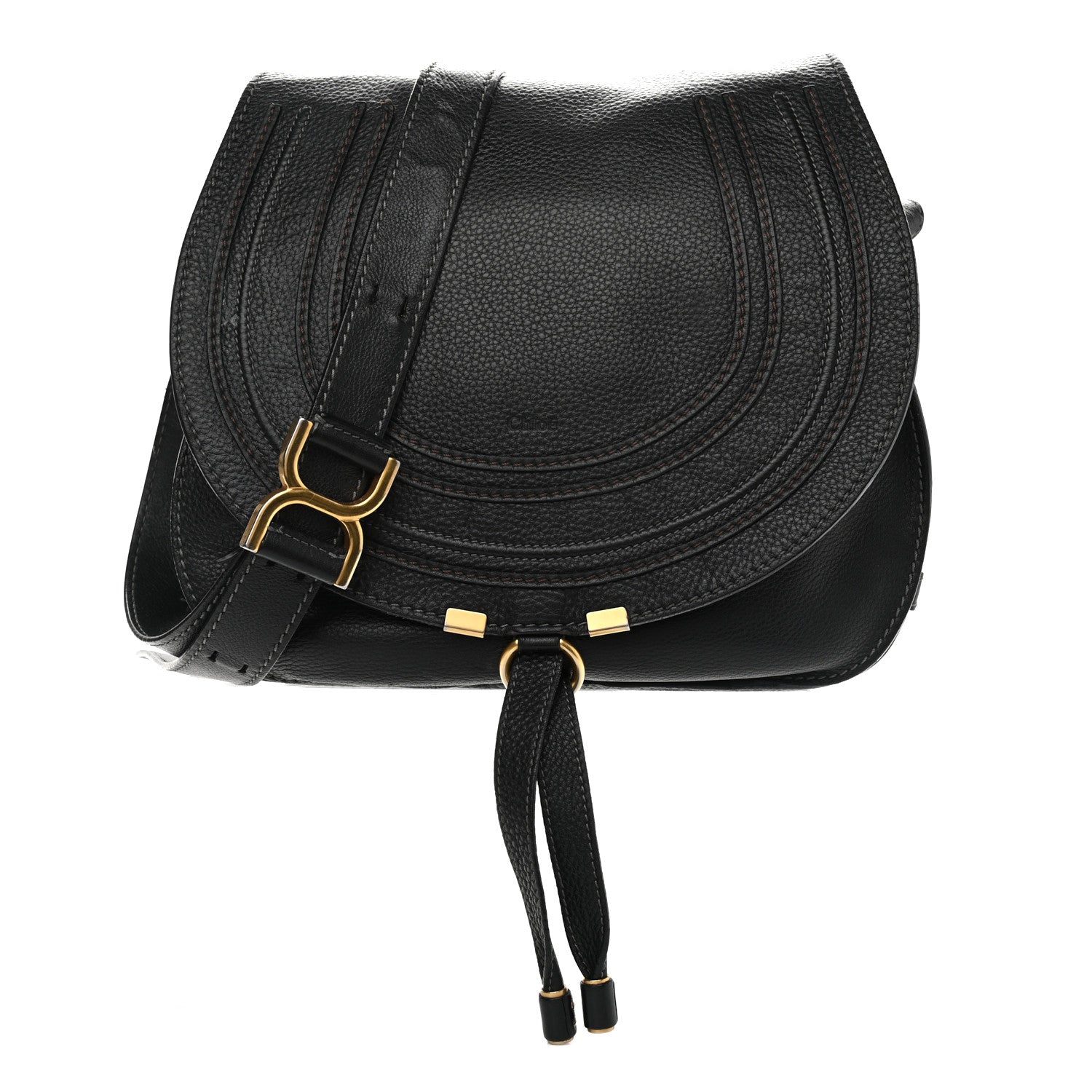 Chloe Calfskin Medium Marcie Round Crossbody Bag Black 1 of 15