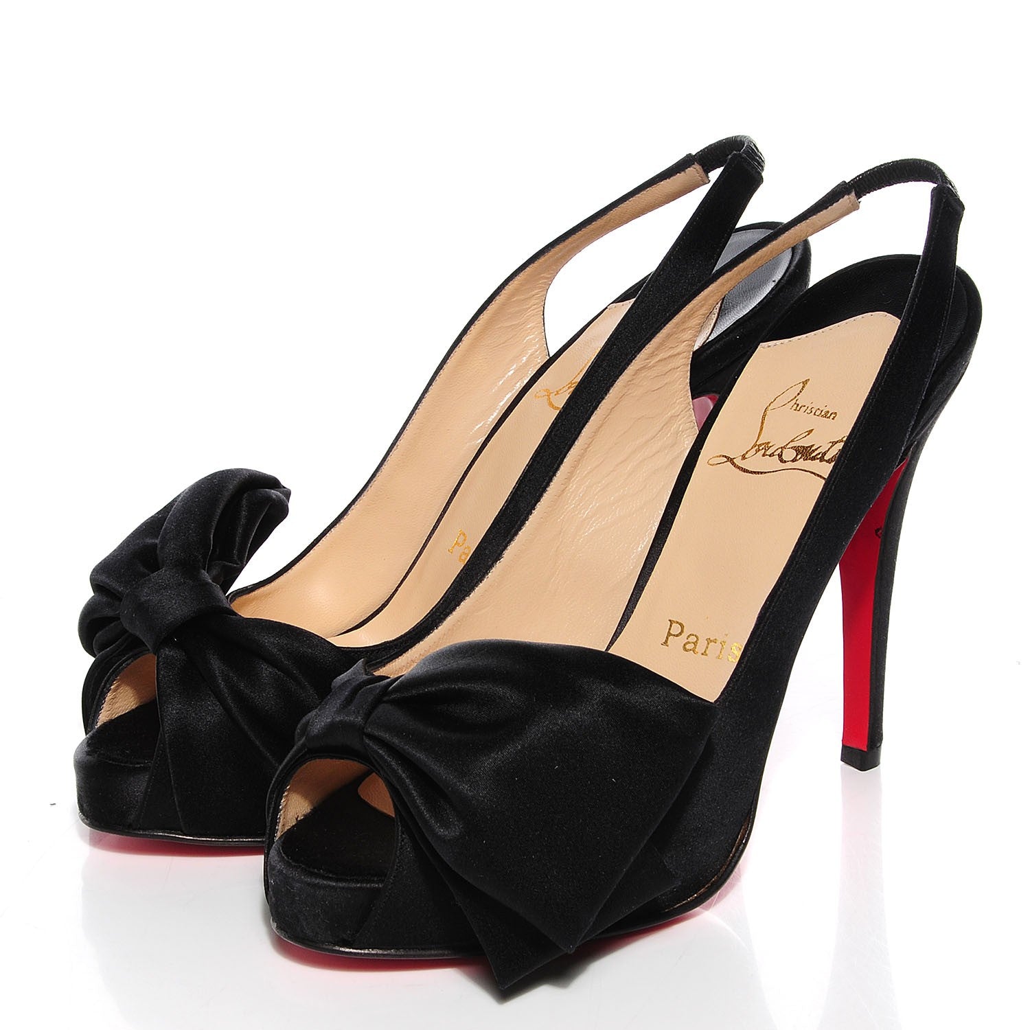 Christian Louboutin Satin Very Noeud 120 Pumps 36.5 Black 3 of 7