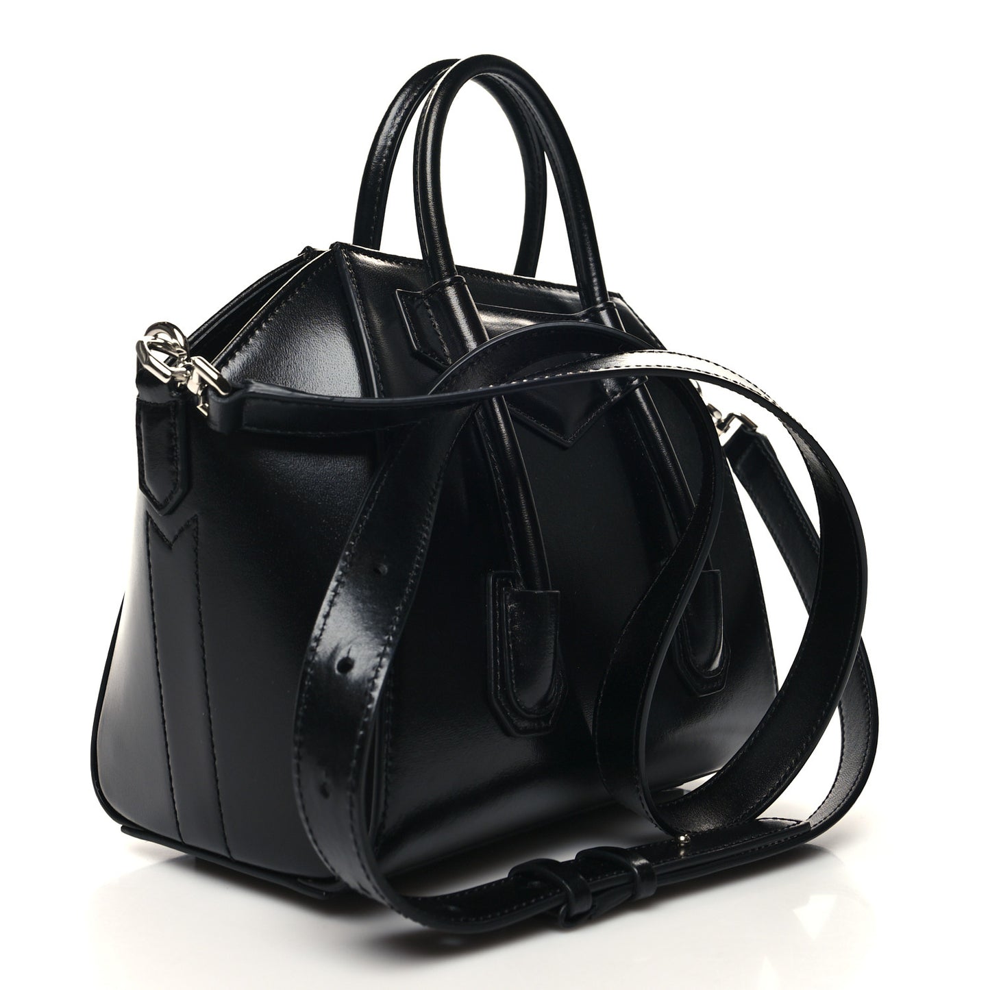 Box Calfskin Mini Lock Antigona Shoulder Bag Black