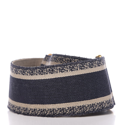 Christian Dior Canvas Embroidered Shoulder Strap Blue 2 of 4