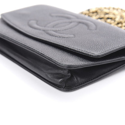 Chanel Caviar Timeless CC Wallet On Chain WOC Black 7 of 11