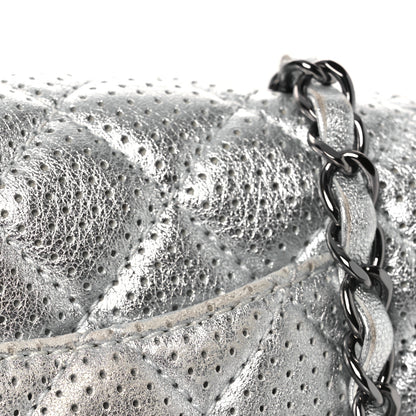 Chanel Metallic Lambskin Perforated Mini Rectangular Flap Silver 12 of 12