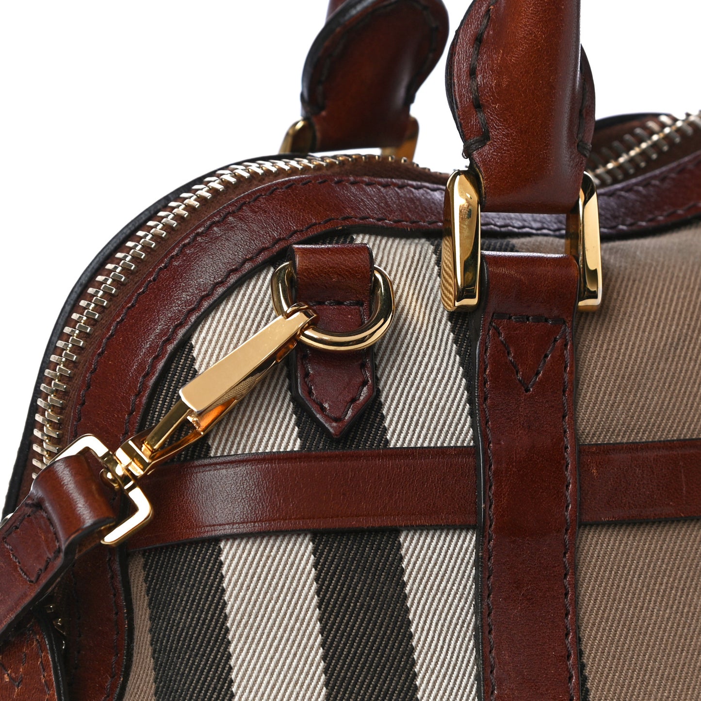 Bridle Calfskin House Check Small Orchard Bowling Bag Deep Claret