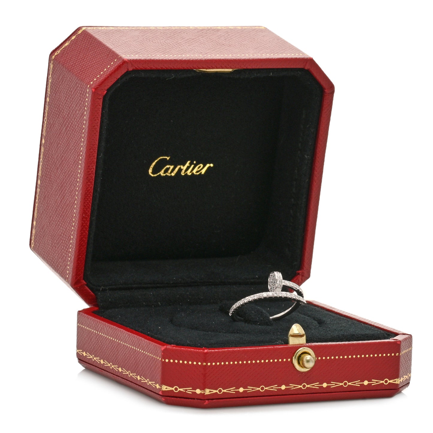 18K White Gold Diamond Juste Un Clou Paved Ring 52 6