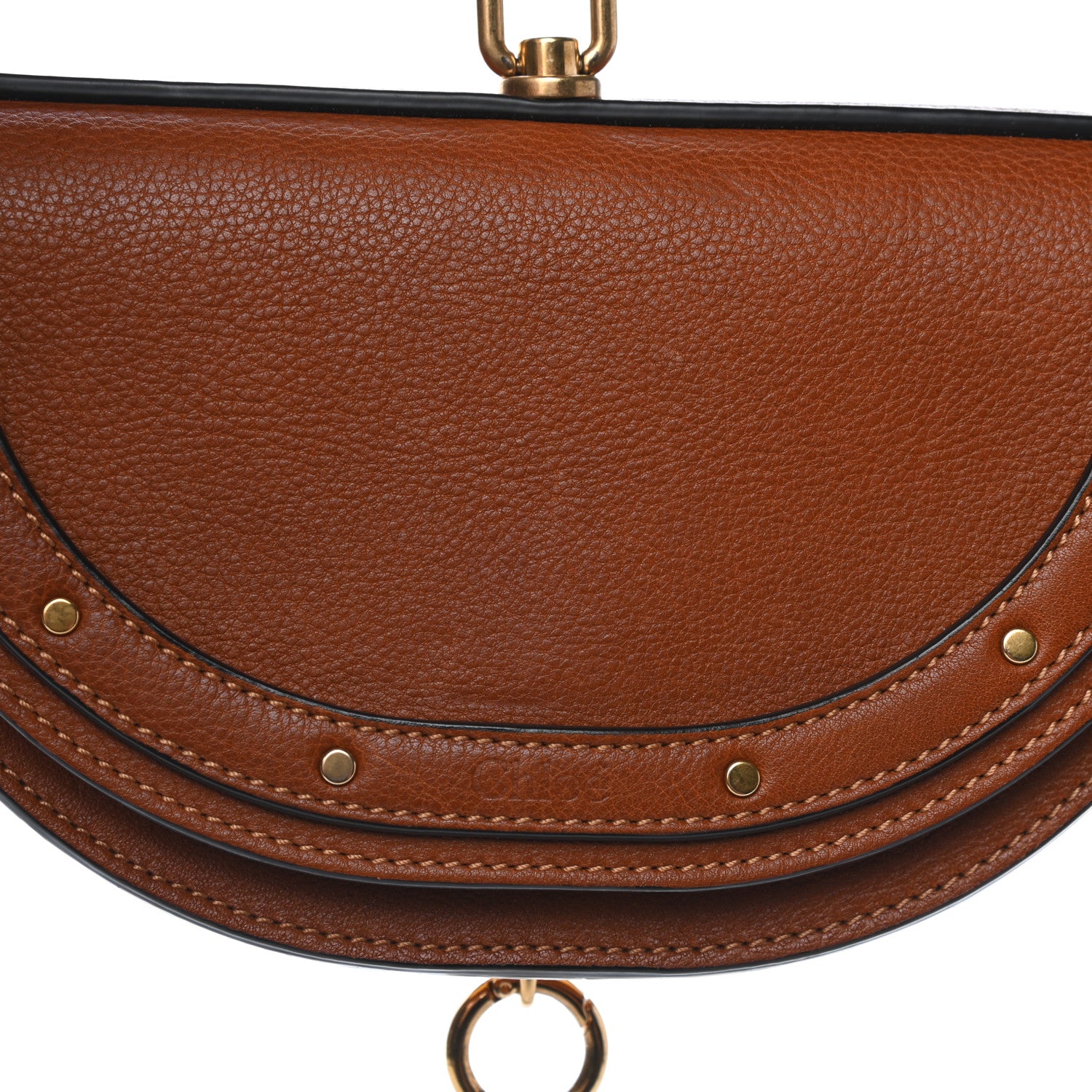 Chloe Calfskin Small Nile Bracelet Minaudiere Bag Caramel 12 of 12