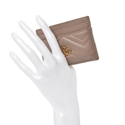 Gucci Calfskin Matelasse GG Marmont Card Holder Porcelain Rose 2 of 9