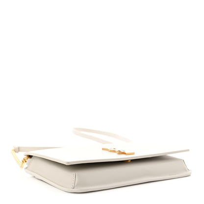 Saint Laurent Smooth Calfskin Monogram Phone Holder Crossbody Crema Soft 4 of 11