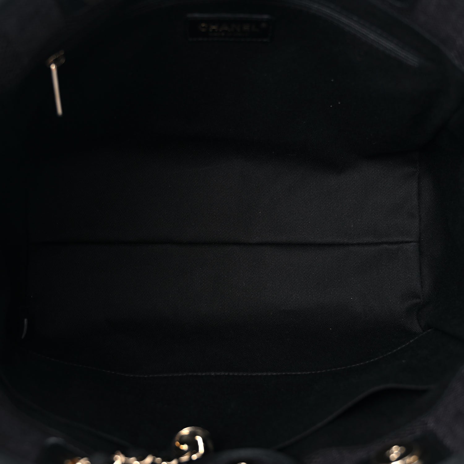 Chanel Mixed Fibers Striped Small Deauville Tote Black 5 of 10
