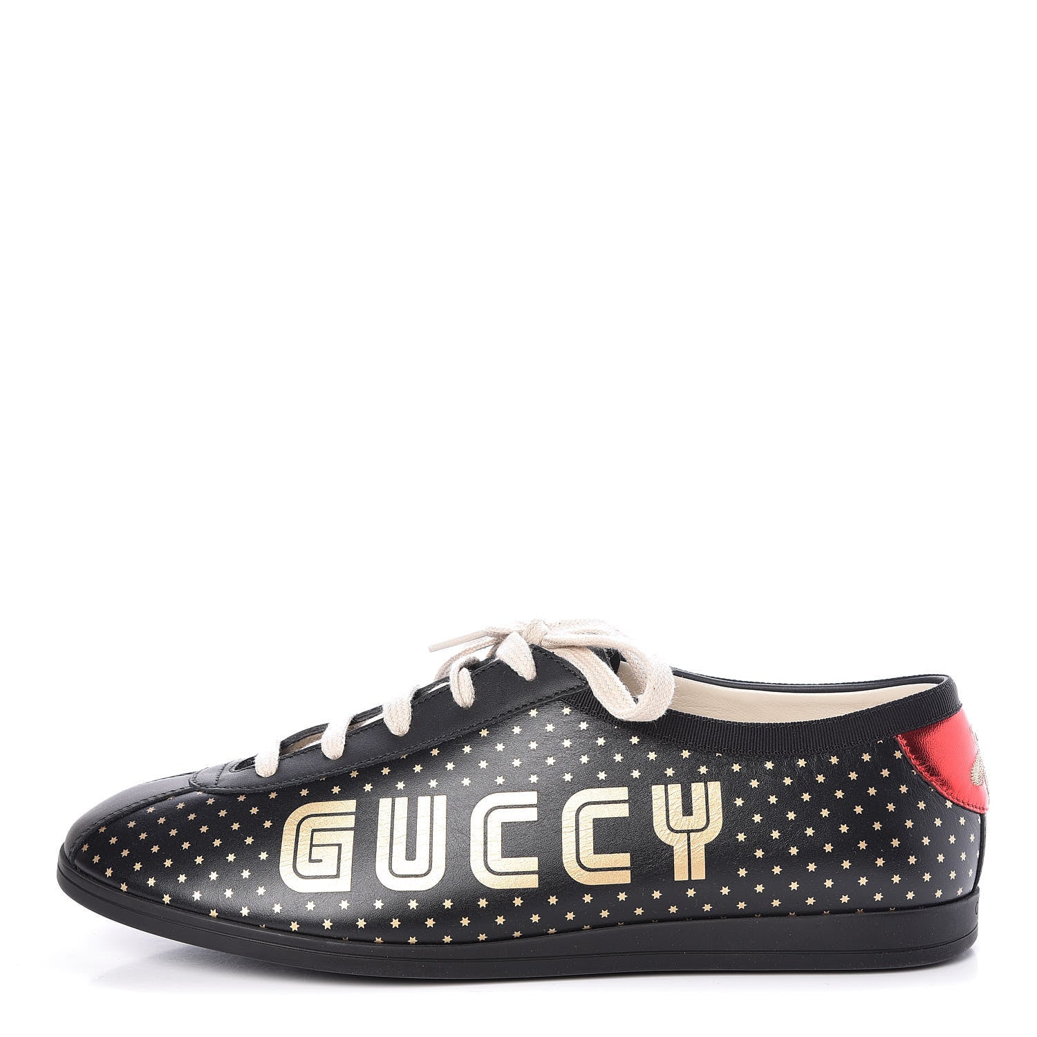 Gucci X SEGA Calfskin GUCCY Stars Mens Falacer Sneakers 7.5 Black 1 of 9
