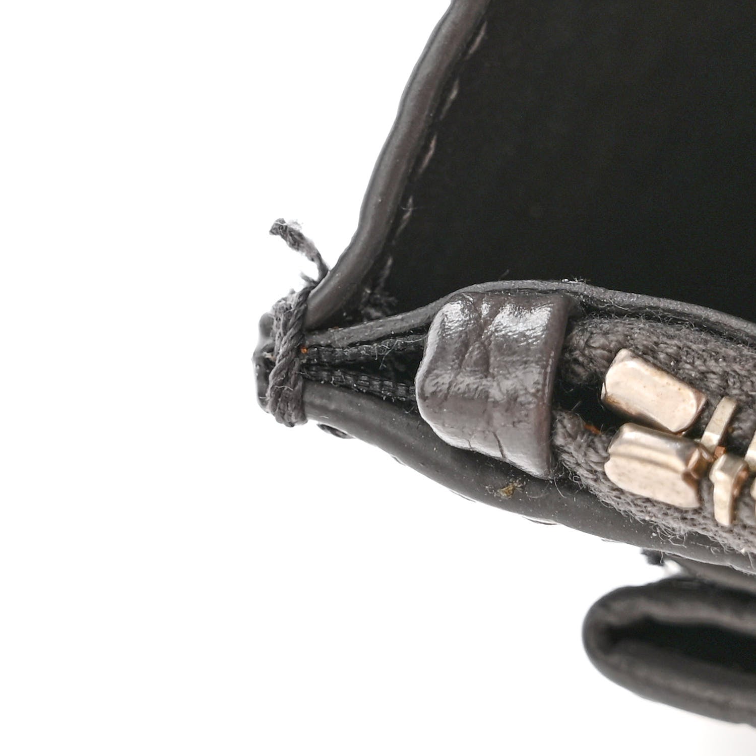 Saint Laurent Calfskin Crocodile Embossed Monogram Sunset Chain Wallet Graphite 14 of 14