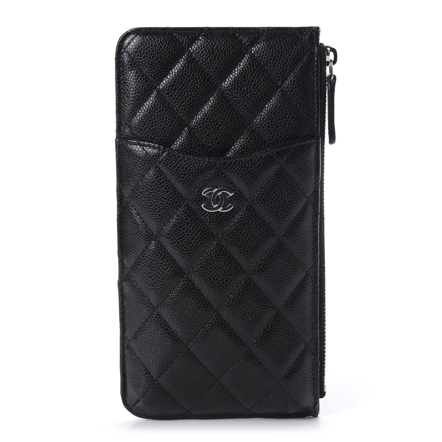Chanel Caviar Quilted Classic Flat Wallet Pouch Black 1 of 8