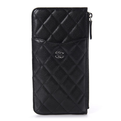 Chanel Caviar Quilted Classic Flat Wallet Pouch Black 1 of 8