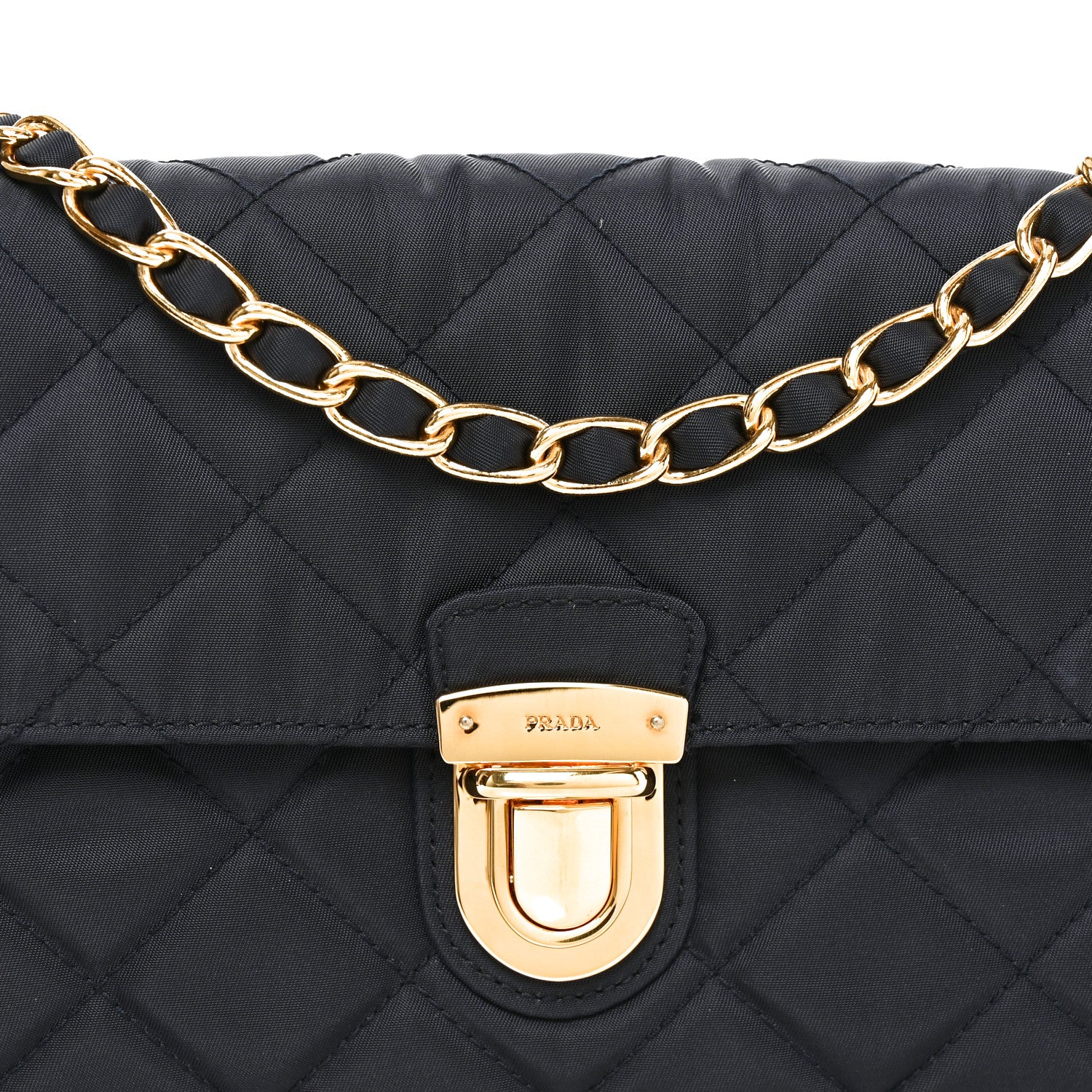 Prada Nylon Tessuto Impunturato Quilted Flap Crossbody Bleu 6 of 8