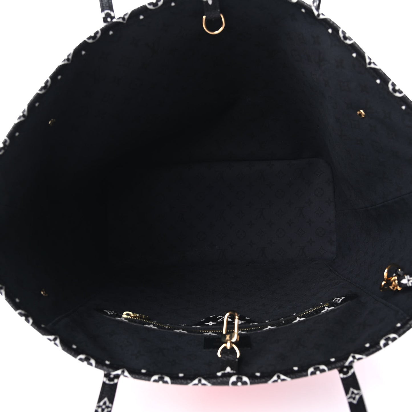 Monogram Giant Crafty Neverfull MM Creme Rouge Black