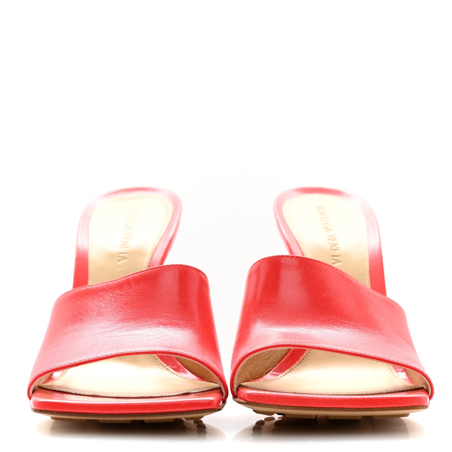 Lambskin Stretch Mule Sandals 38 Sunburst