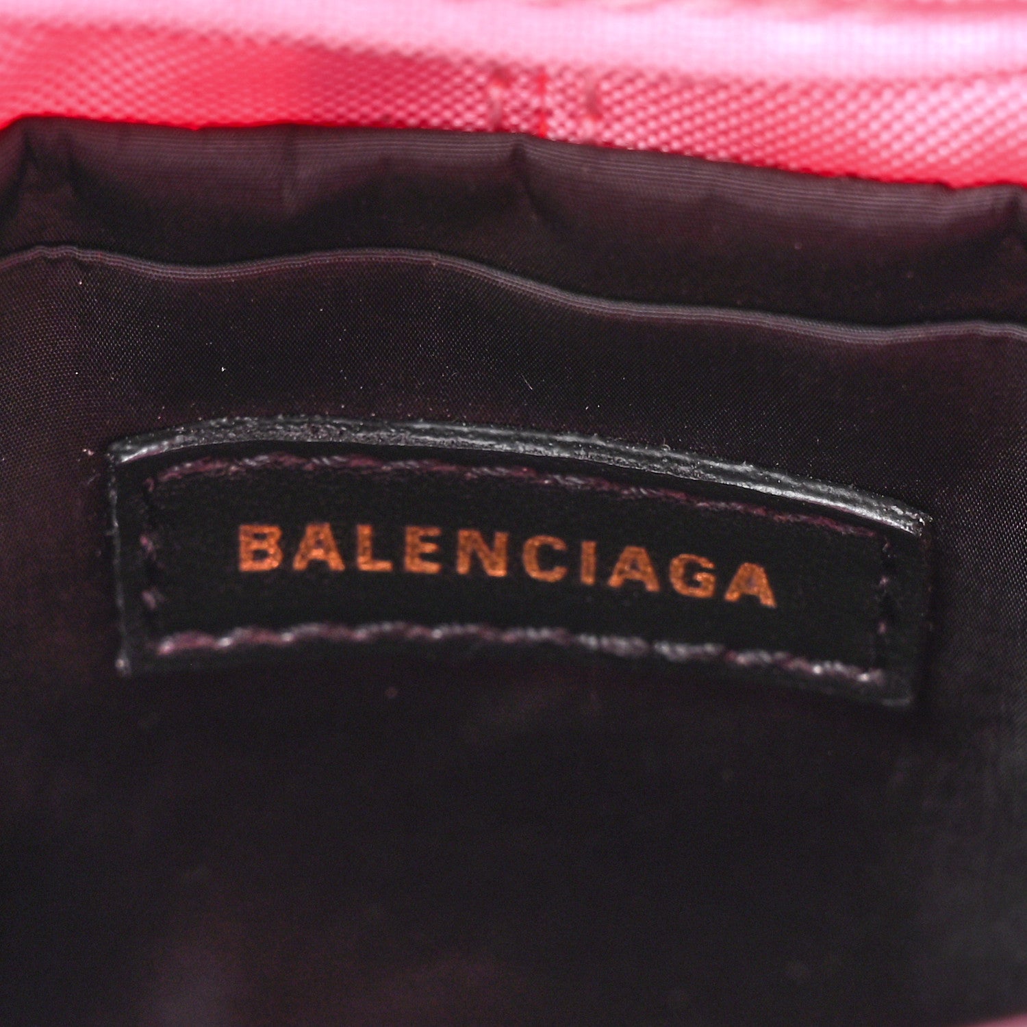 Balenciaga Recycled Sport Nylon Logo Embroidered Wheel Drawstring Bucket Bag XS Pink White 6 of 10