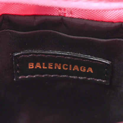 Balenciaga Recycled Sport Nylon Logo Embroidered Wheel Drawstring Bucket Bag XS Pink White 6 of 10